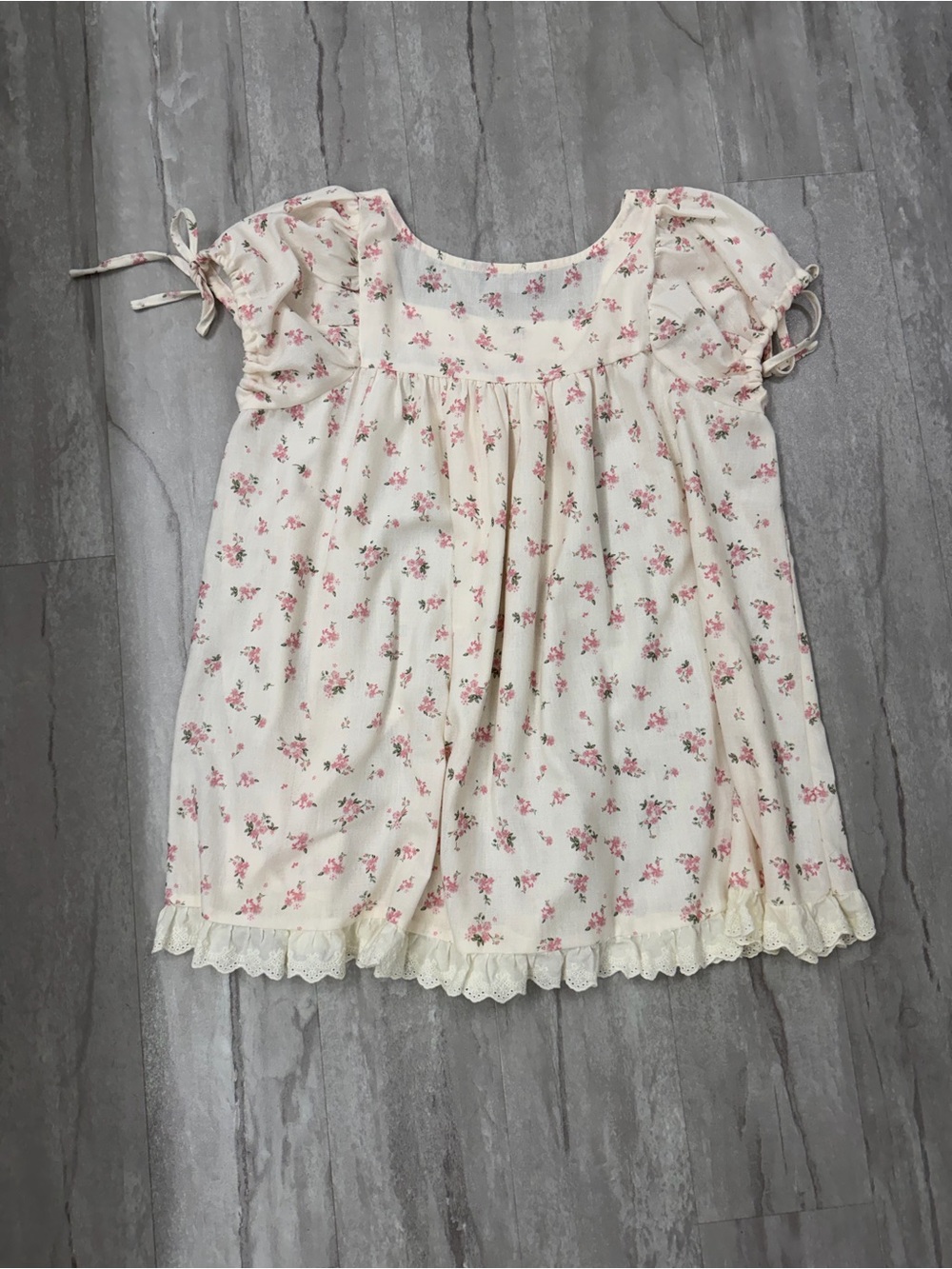 Cider Cream Floral Square Neck Babydoll Top - Picture 4 of 4